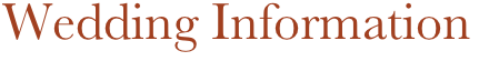 Wedding Information